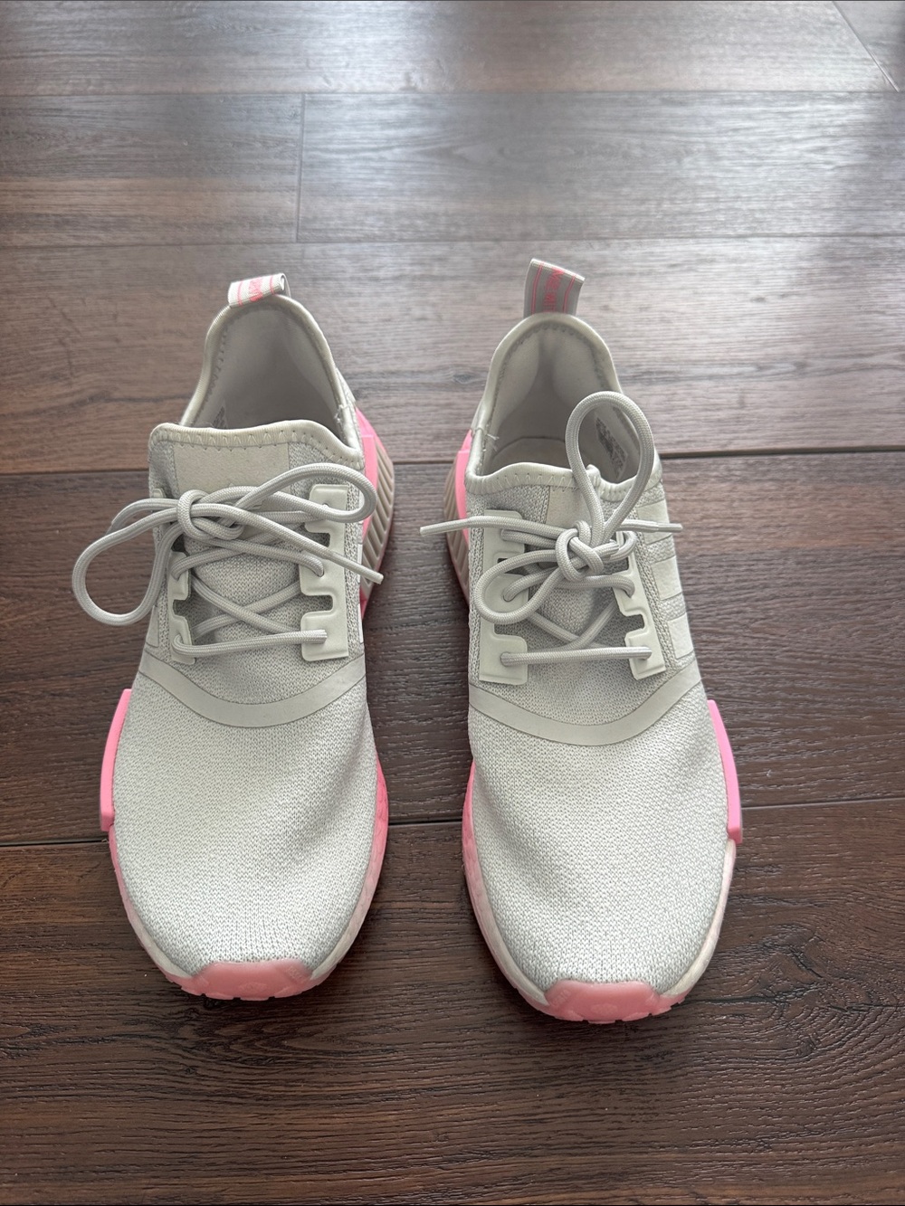 adidas NMD_R1 W Women’s Grey One/Bliss Pink Athletic Sneakers lightly worn.